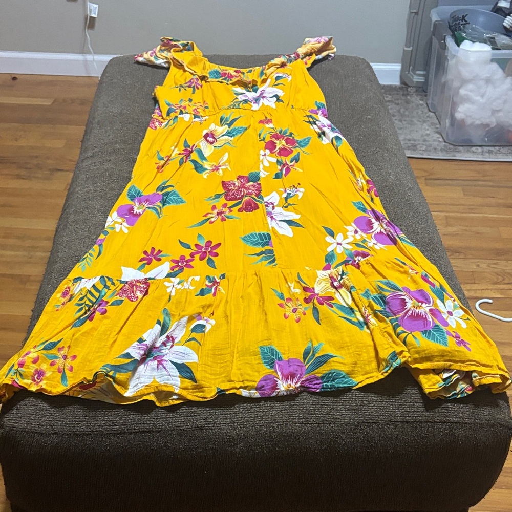 Old Navy Yellow Floral Dress